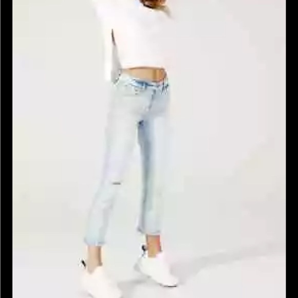 Pistola Charlie Straight Leg High Rise Side Zipper Jeans Sz 27 Utopia Light Wash - Picture 2 of 11